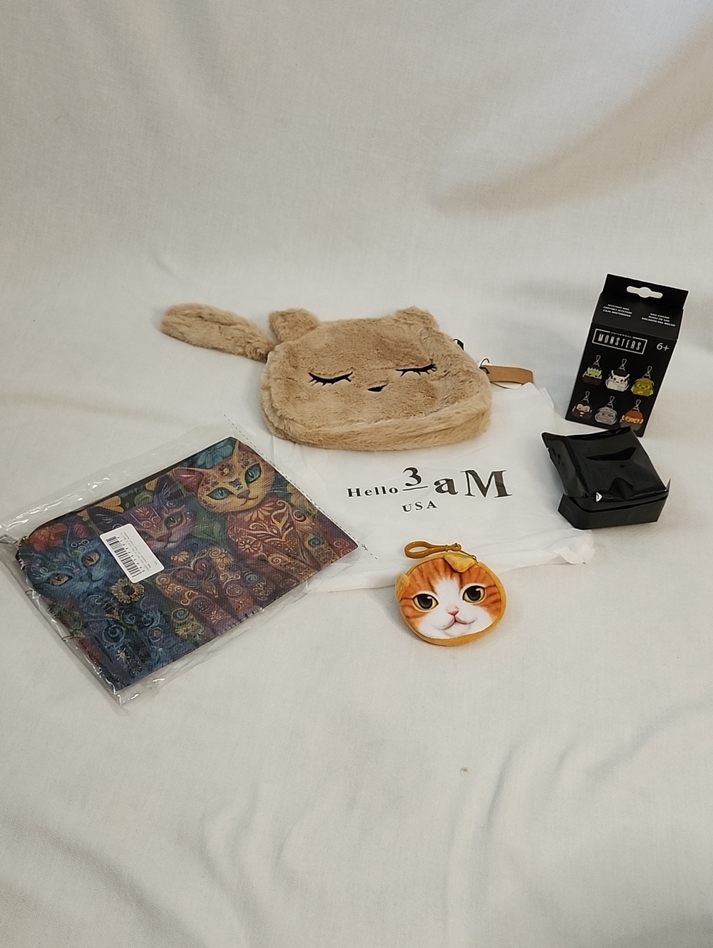Hello 3am Sleepy Cat Crossbody, Cat  Accessories and Loungefly Monsters Bagcharm